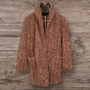 ❄️ Philosophy Teddy Coat Plush Camel Faux Shearling Cozy Winter L